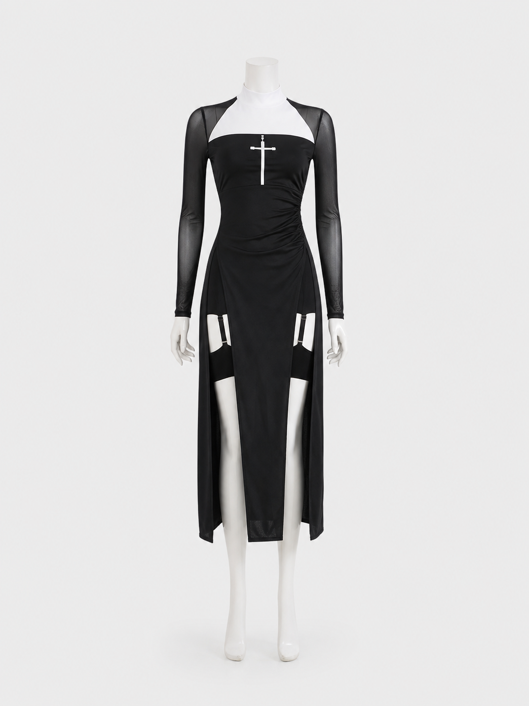 Nun-Style Carnival Costume with Headpiece