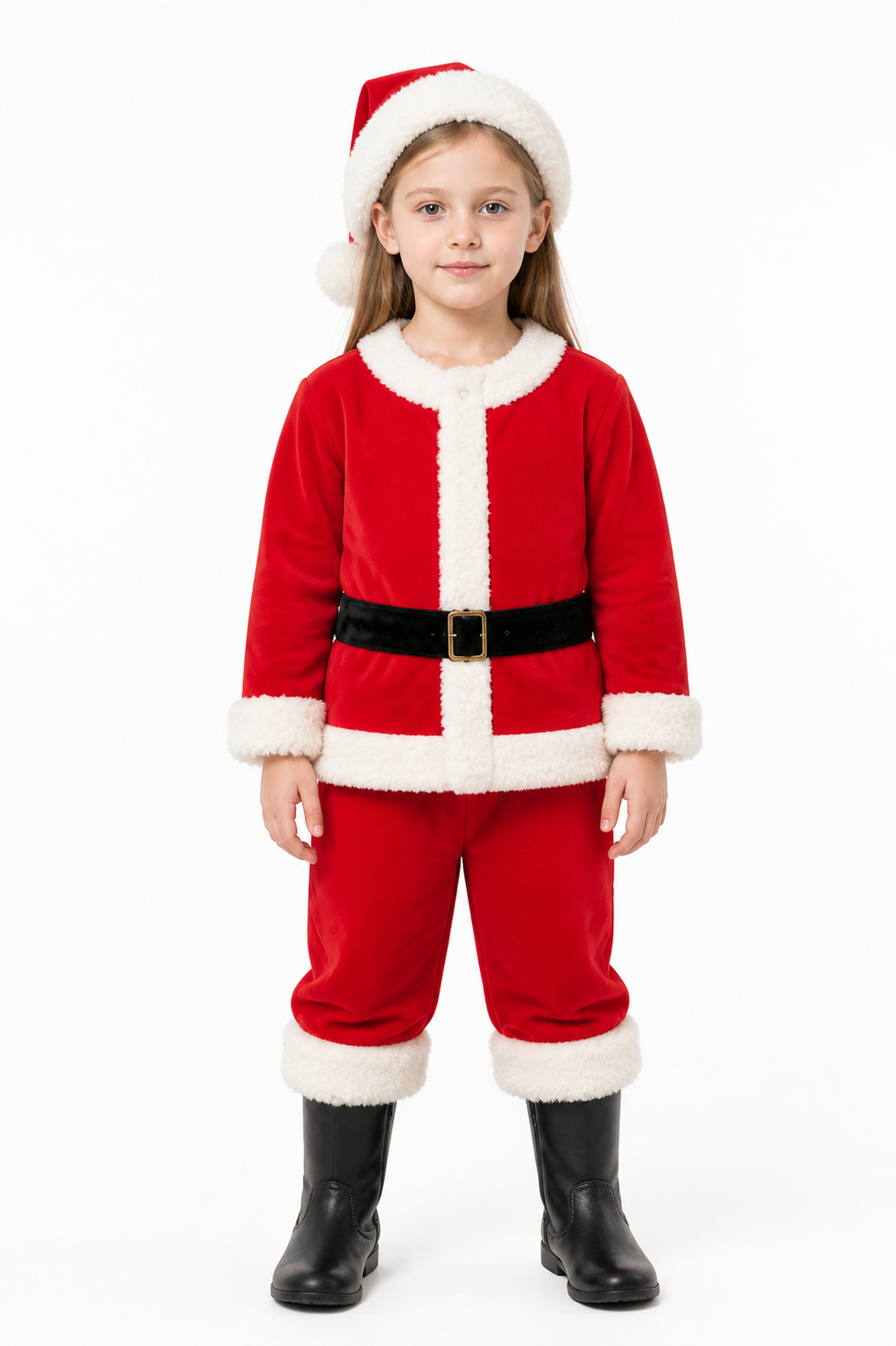 Red Santa Claus Costume with White Trim Costumes detail 3
