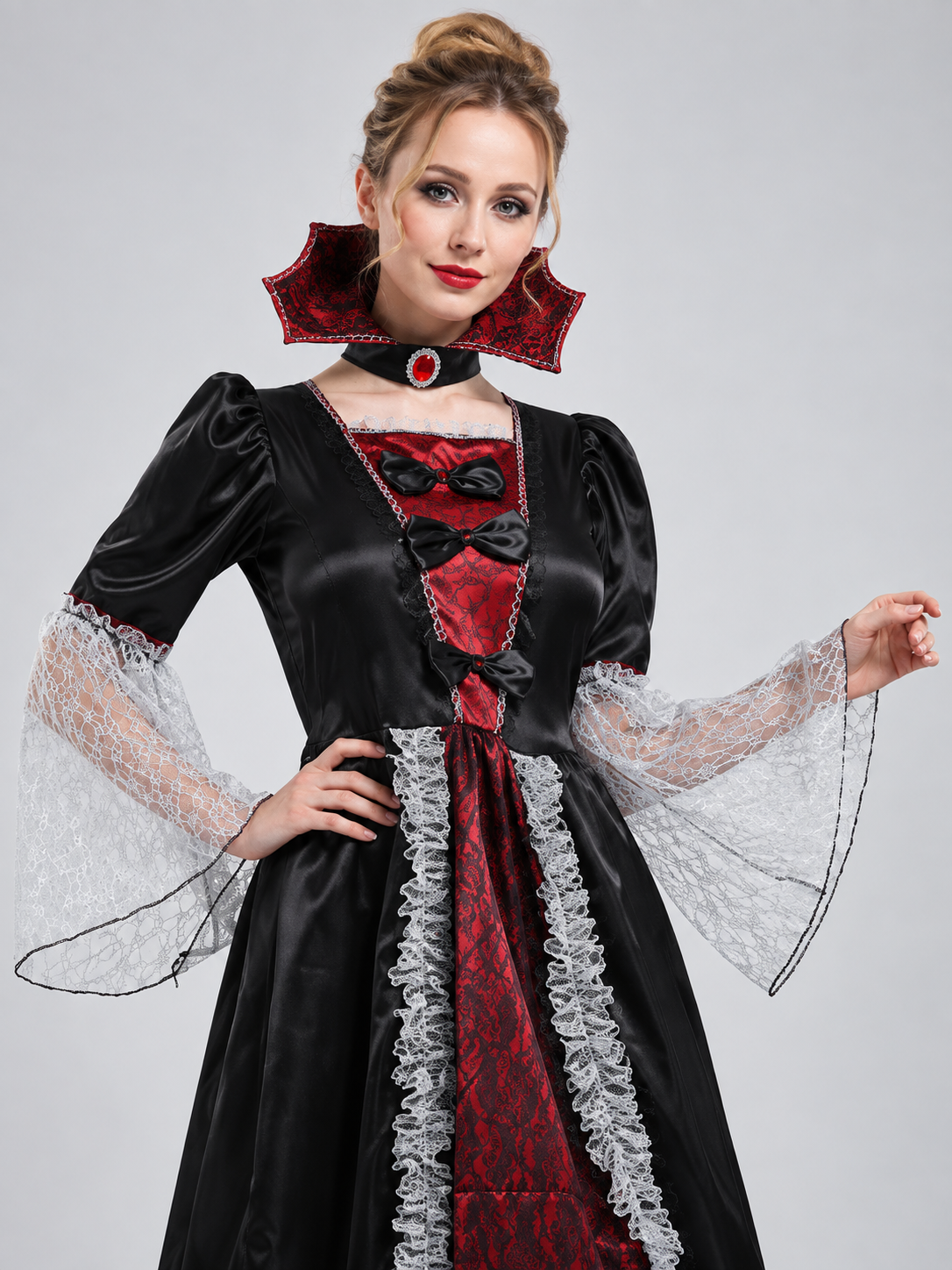 Carnival Costume with a High Collar and Red Insert Costumes detail 2