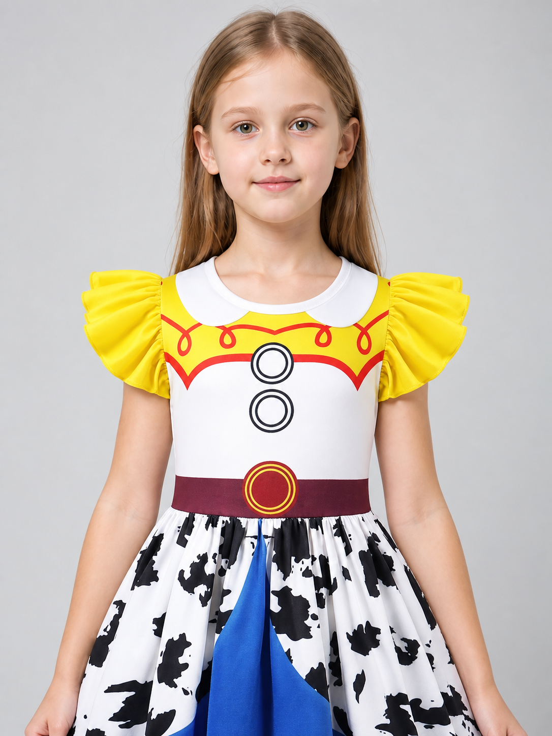 A-Line Children's Dress with Yellow Puff Sleeves Costume Dresses detail 2