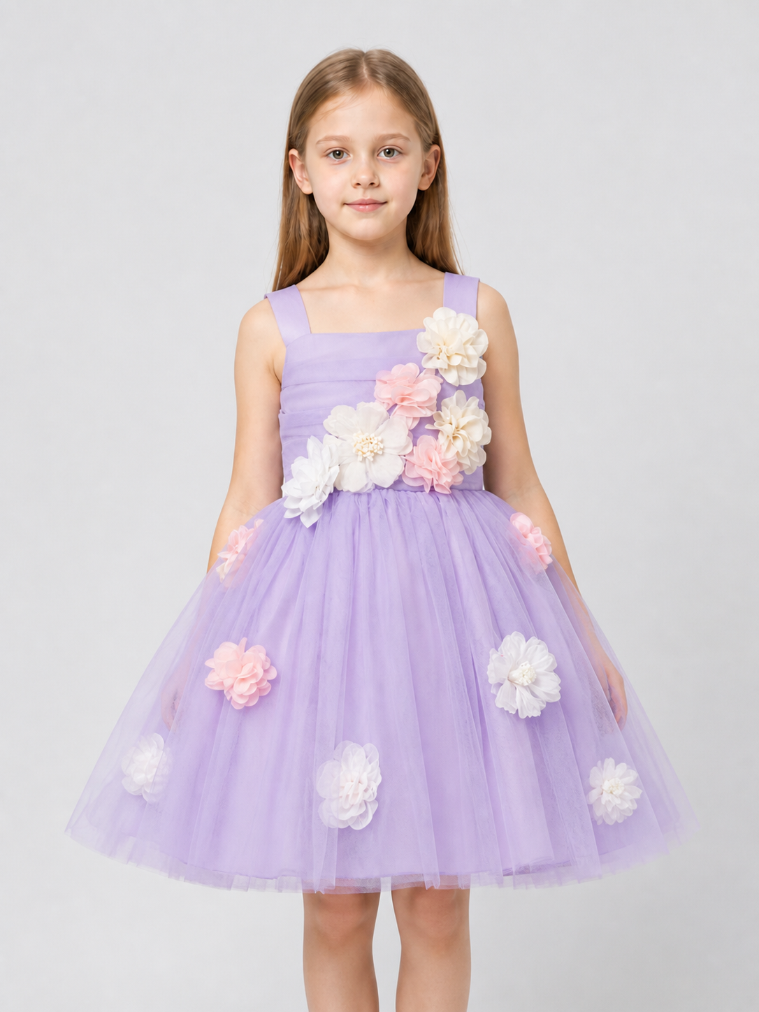Girls' Dressy Princess Dress with Floral Embellishments Costume Dresses detail 3