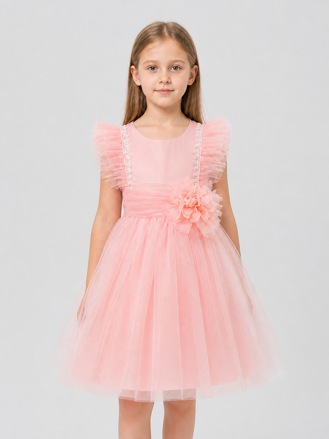 Tutu Dress with a Tulle Skirt, Sequins, and a Flower Costume Dresses detail 3