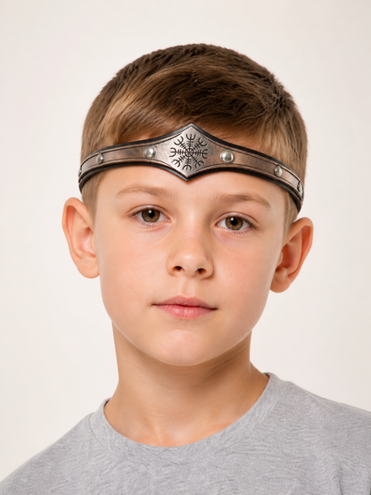 Wide Black Carnival Headband with Metal Decoration Costume Headwear detail 2