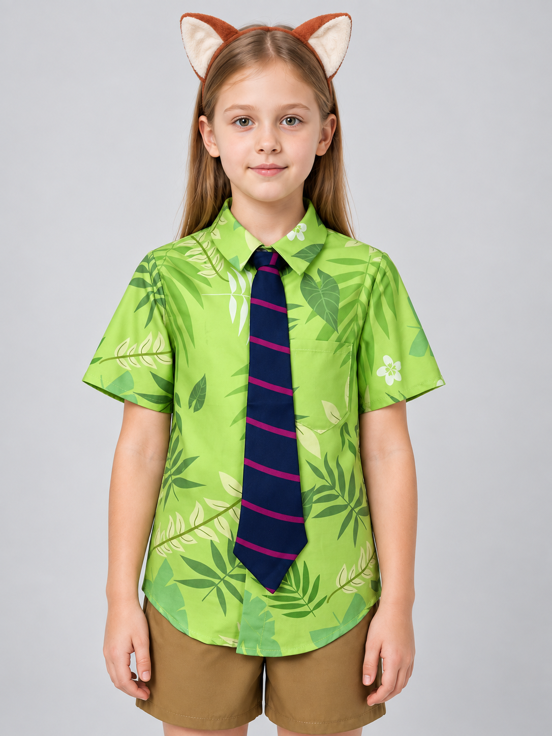 brown nick_fox_children_cosplay_costume_green_shirt_brown_shorts product image 6