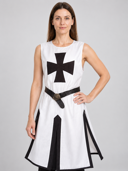 Medieval Knight Costume: White Tunic with Black Cross