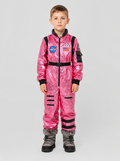 Space Jumpsuit with Pink Glitter, Zipper, and Belt product detail 3
