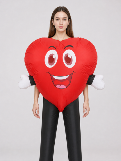 Inflatable Smiley Heart Decoration upper body view 2