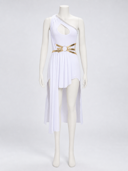 Stage Costume with Asymmetrical Skirt and Decorative Details