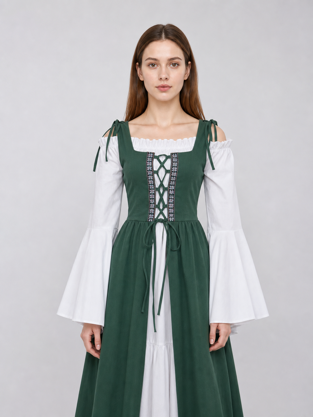 Renaissance-Style Dress with Corset Lacing