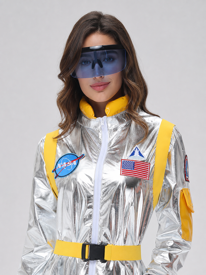 Silver Astronaut Jumpsuit for Cosplay