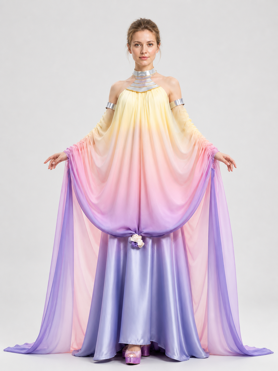 Amidala Cosplay Dress with Long Skirt and Sleeves Costume Dresses detail 2