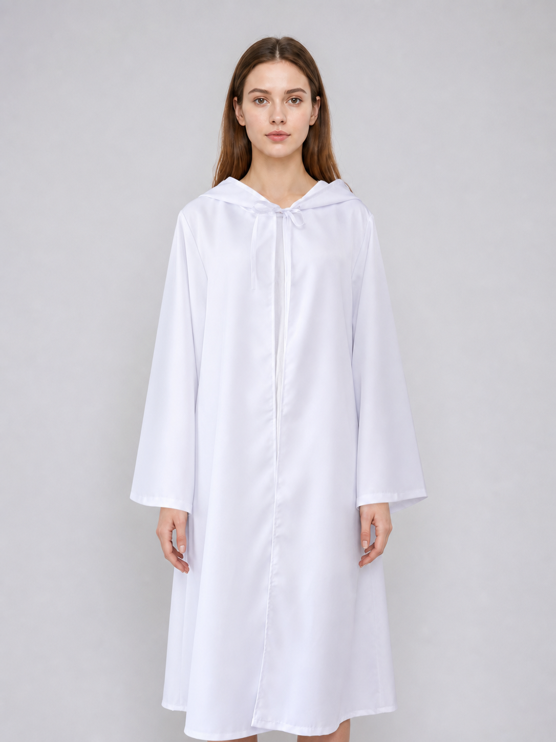 White Hooded Cape for Costumes and Cosplay