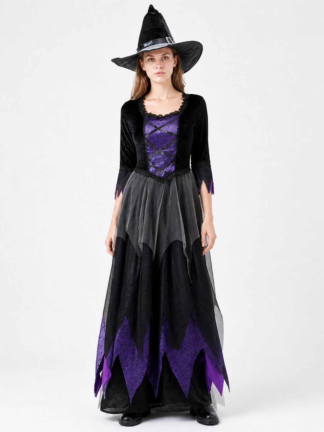 Black and Purple Long-Sleeved Cosplay Dress Costume Dresses detail 2