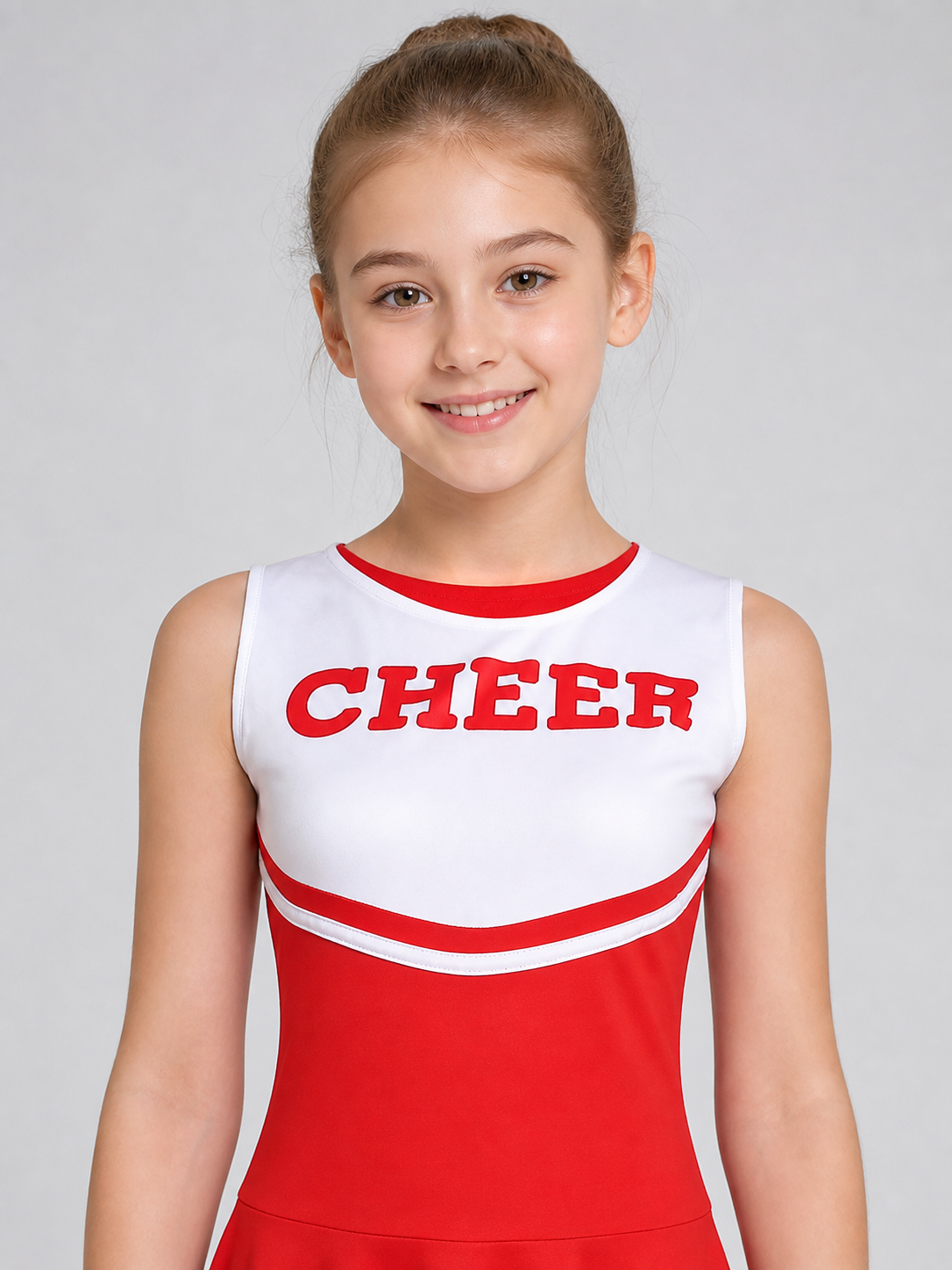 Cheer Performance Dress, Red and White, Sleeveless