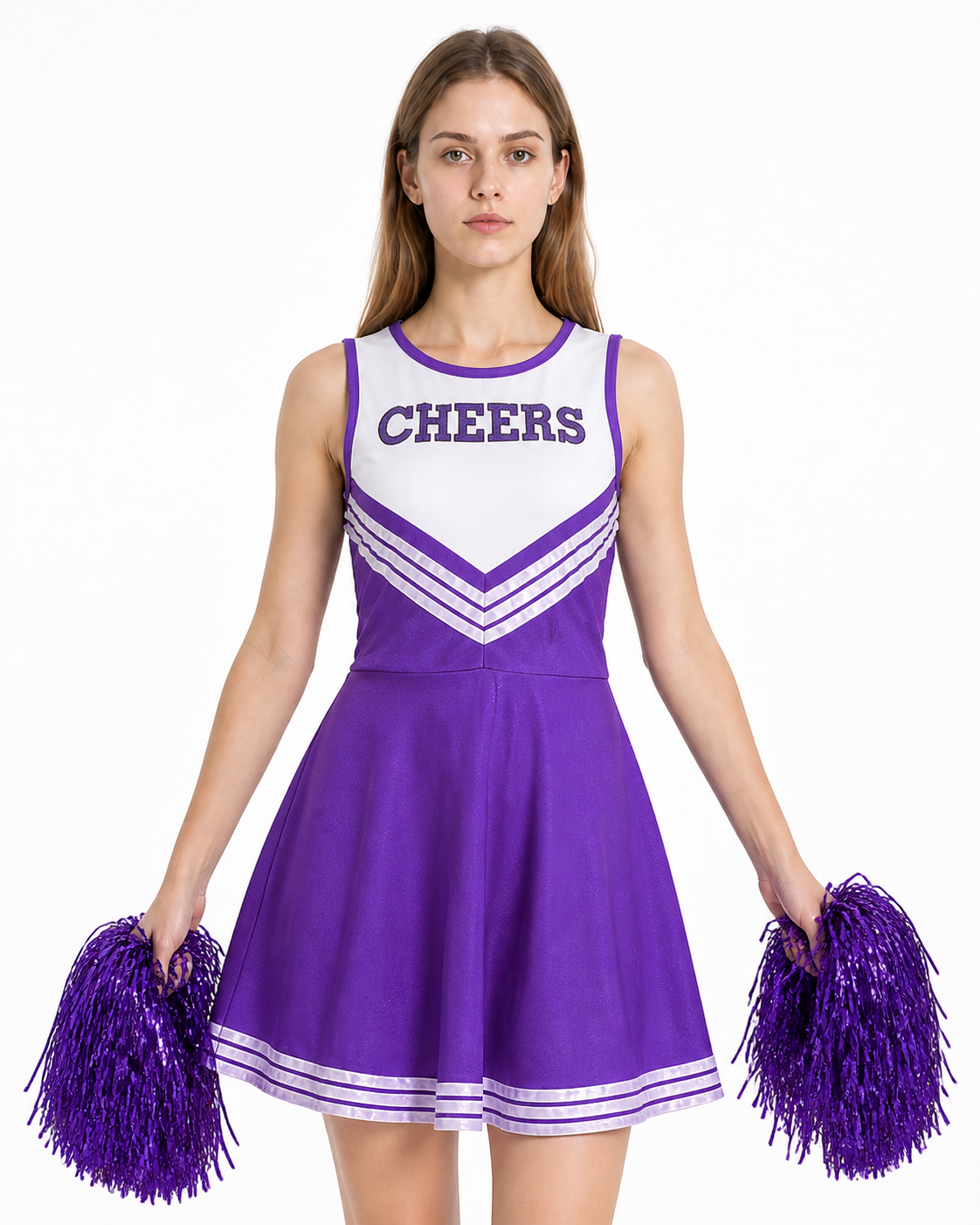 Purple Cheerleading Dress with CHEERS Print Costume Dresses detail 2