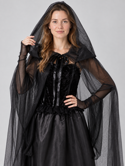 Vampire Costume with Cape and Gloves