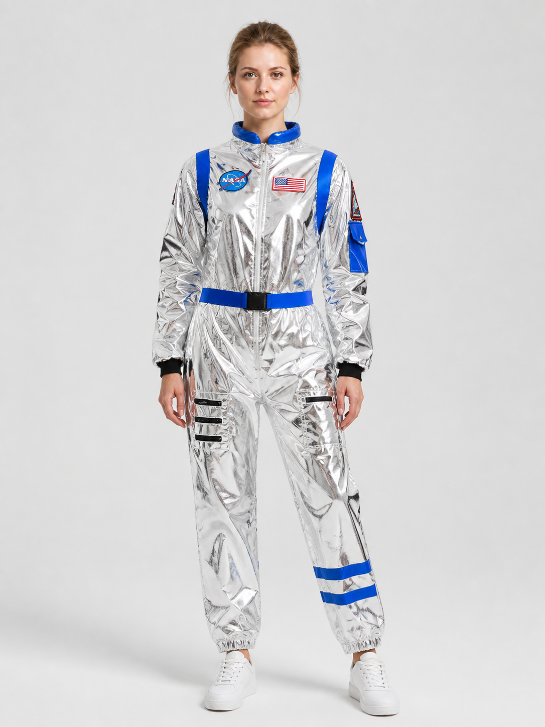 Cosplay astronaut jumpsuit, blue, with a belt Costumes detail 3