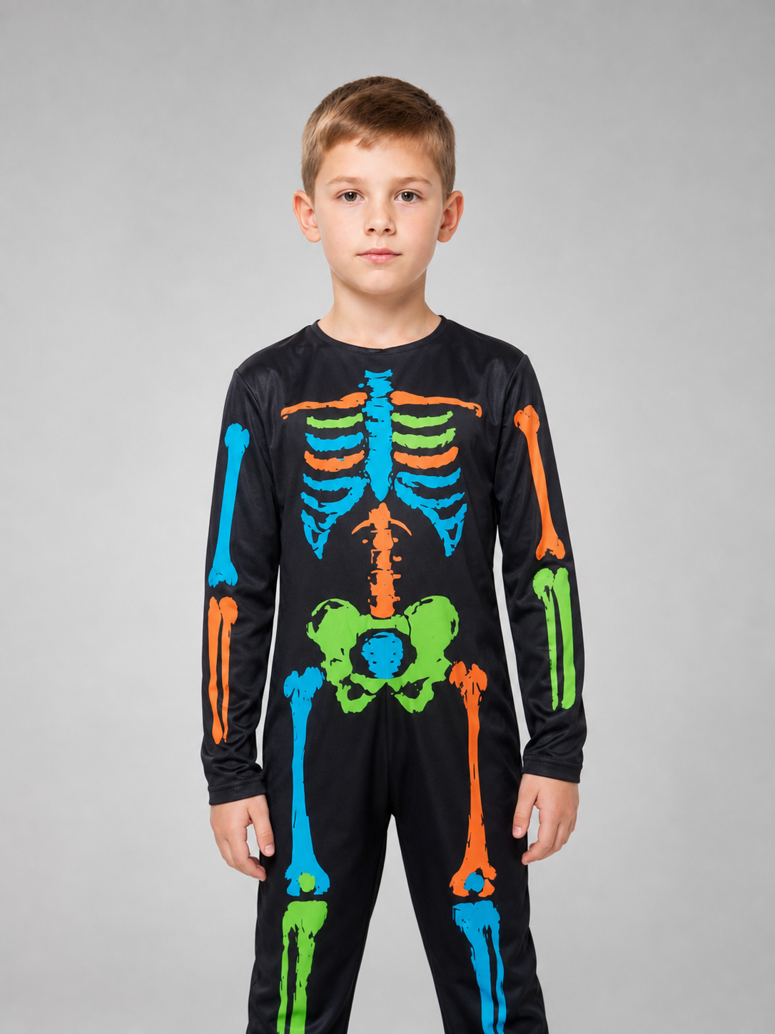 Children’s Skeleton Costume, Colorful Jumpsuit for Parties