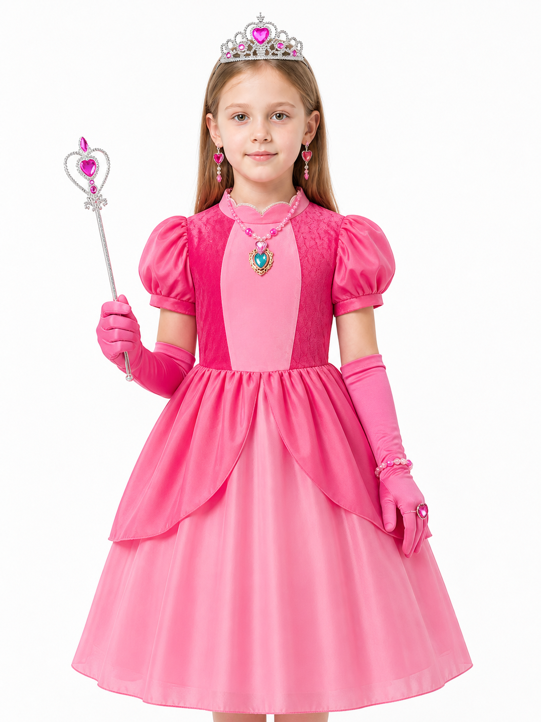 Pink Princess Costume with Full Skirt and Accessories Costume Accessories detail 3