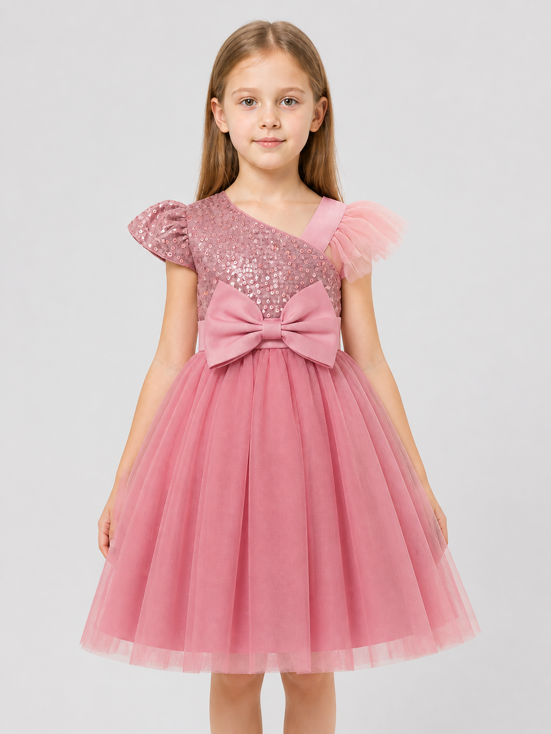 Princess Dress with Sequins, Full Skirt, and Bow Costume Dresses detail 3