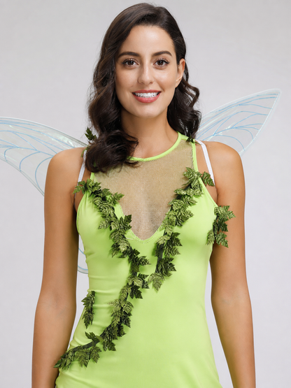 Light Green Fairy Costume for Cosplay with Wings