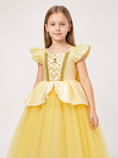 Yellow Princess Costume for Halloween Costumes detail 2