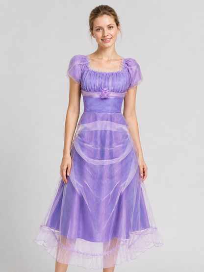 Nutcracker Princess Dress, Purple, Tiered Skirt, M-XL Costume Dresses detail 3