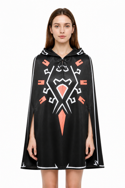 Hooded Cape with Geometric Pattern Costume Capes detail 3