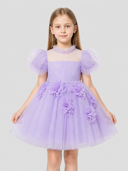 Party Dress with a Full Skirt and Puff Sleeves Costume Dresses detail 3
