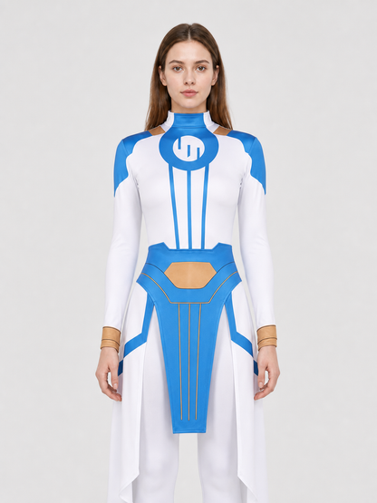 Cosplay Costume with Jumpsuit and Long Cape