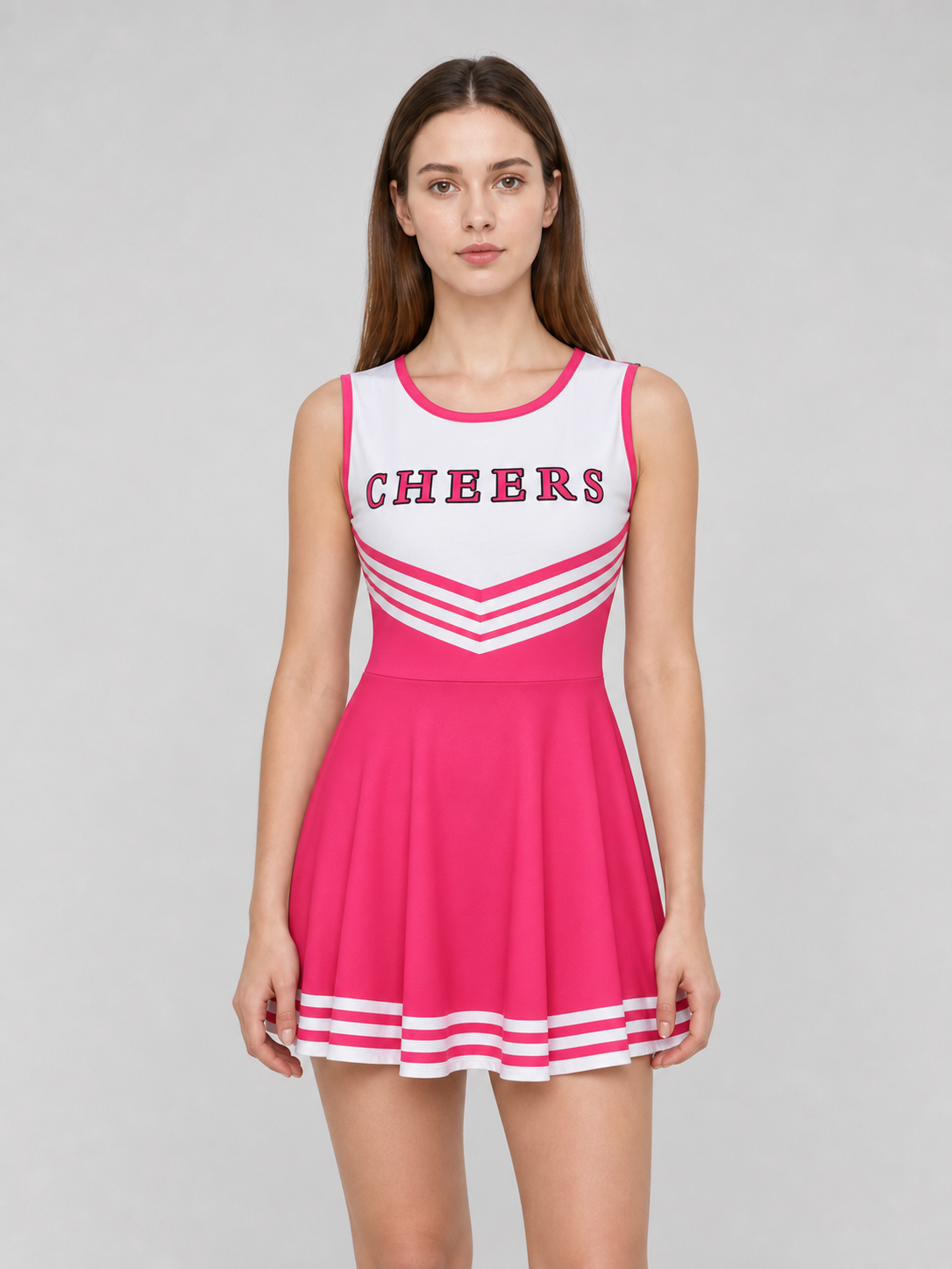CHEERS Cheerleading Costume with Pom-Poms and Knee-High Socks