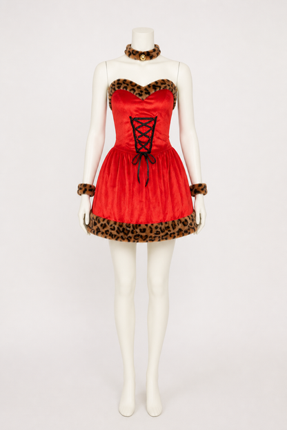 Red Carnival Dress with Ears and Tail Costume Dresses detail 3