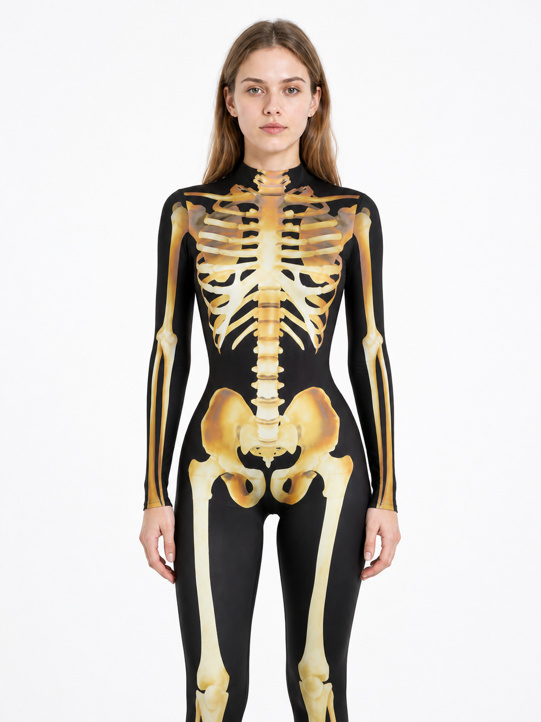 Skeleton Jumpsuit with Bone Print and Long Sleeves product detail 2