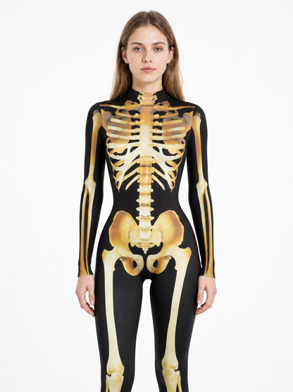 Skeleton Jumpsuit with Bone Print and Long Sleeves product detail 2
