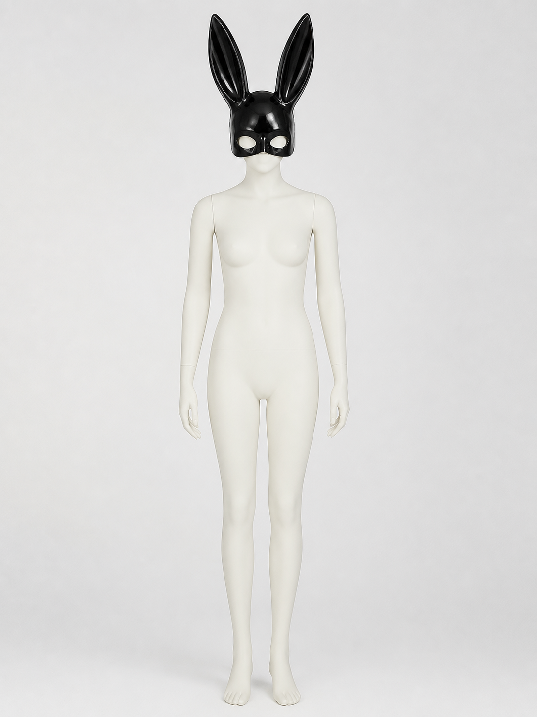 Black Rabbit Mask with Long Ears, One Size Costume Masks detail 3