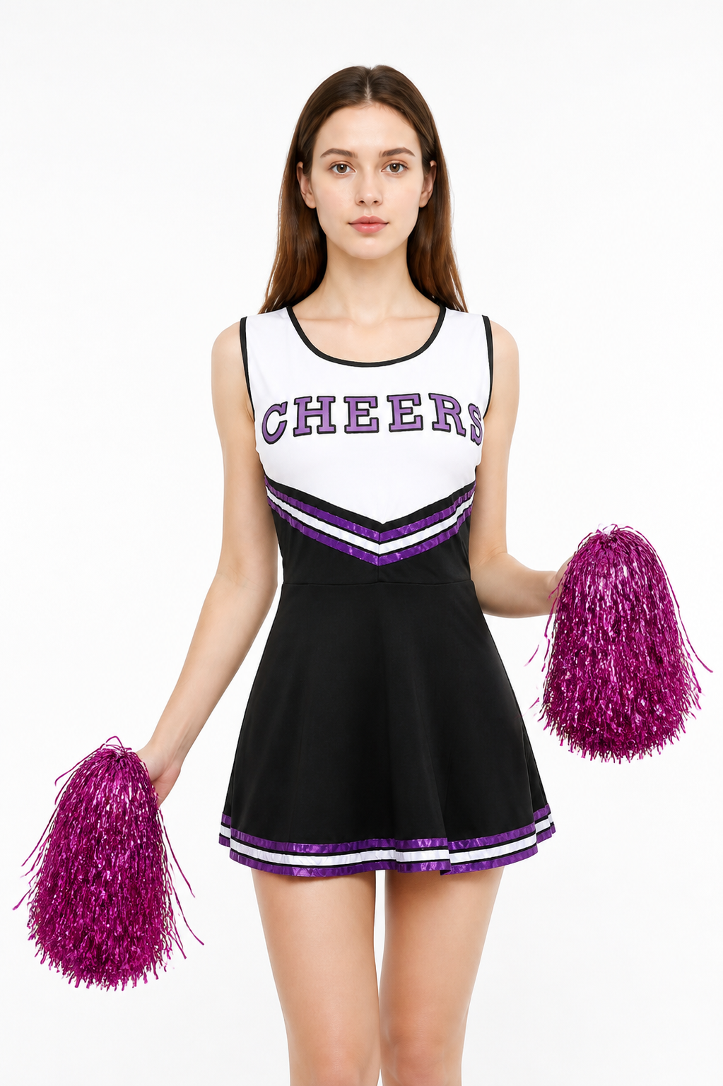 Cheers Cheerleading Dress with Pom-Poms Costume Dresses detail 3