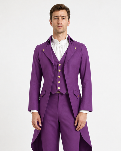 Men’s Retro-Punk Tailcoat with Gold Buttons product detail 3