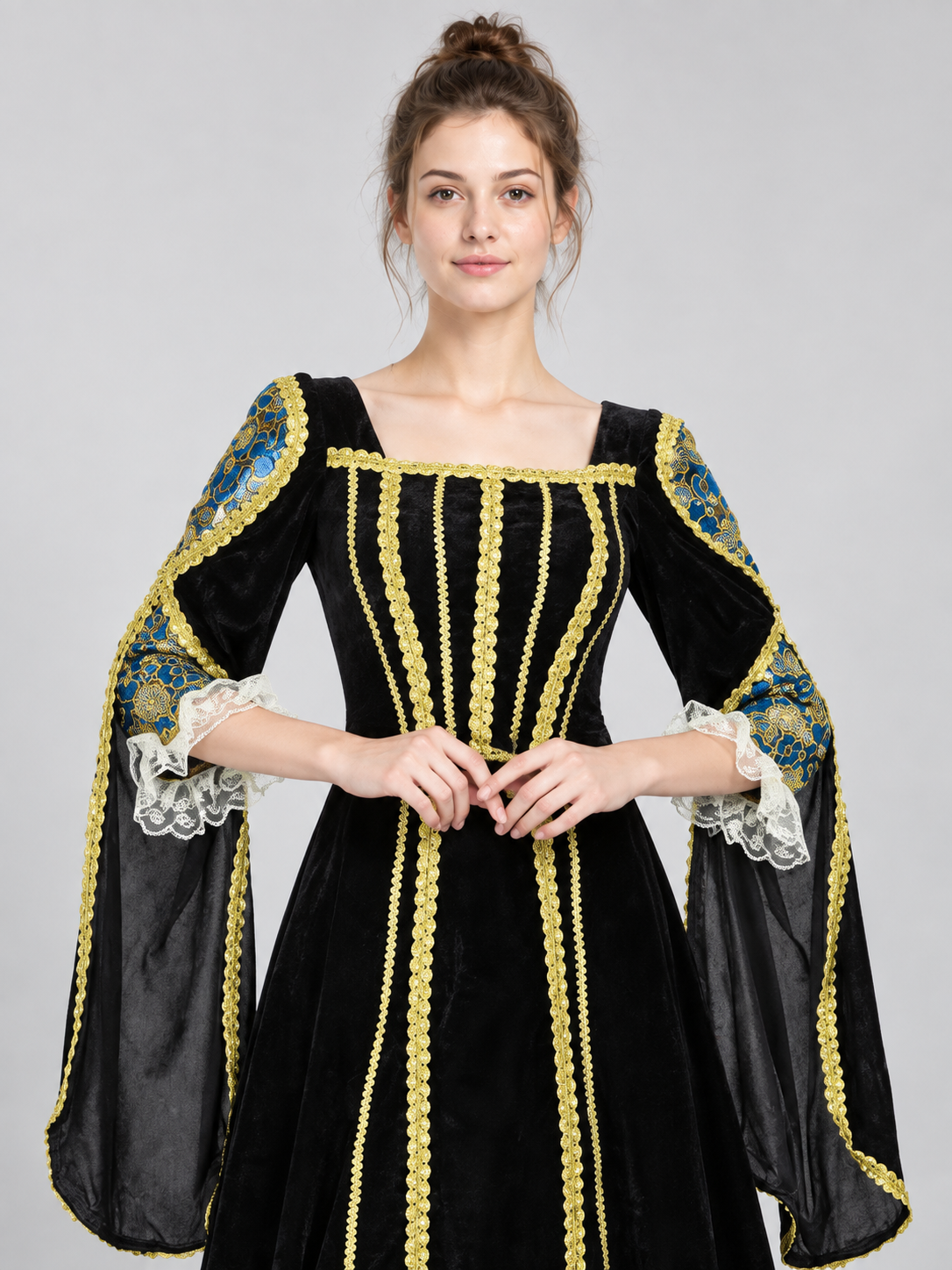 Medieval-Style Dress with Historical Styling