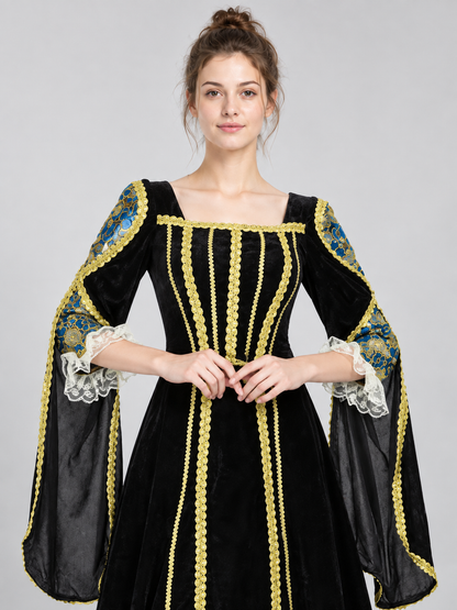 Medieval-Style Dress with Historical Styling