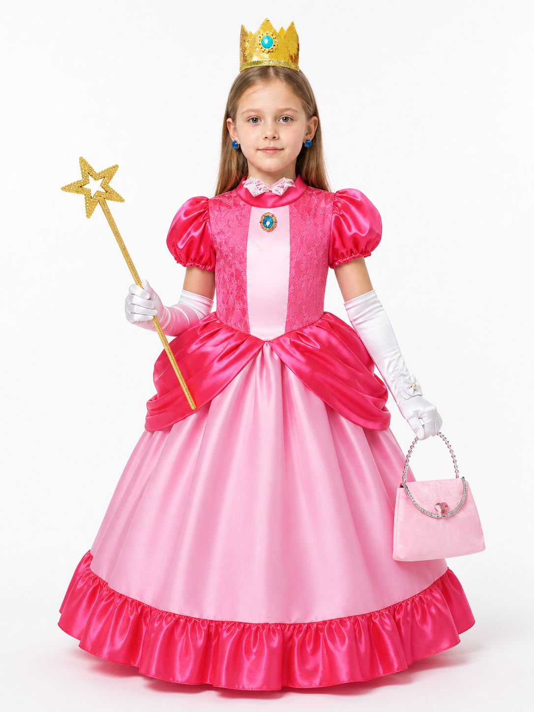Princess Costume with Crown and Magic Wand Costume Headwear detail 3
