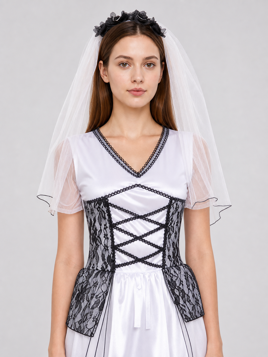 Stage Dress with Corset, Veil, and Lace