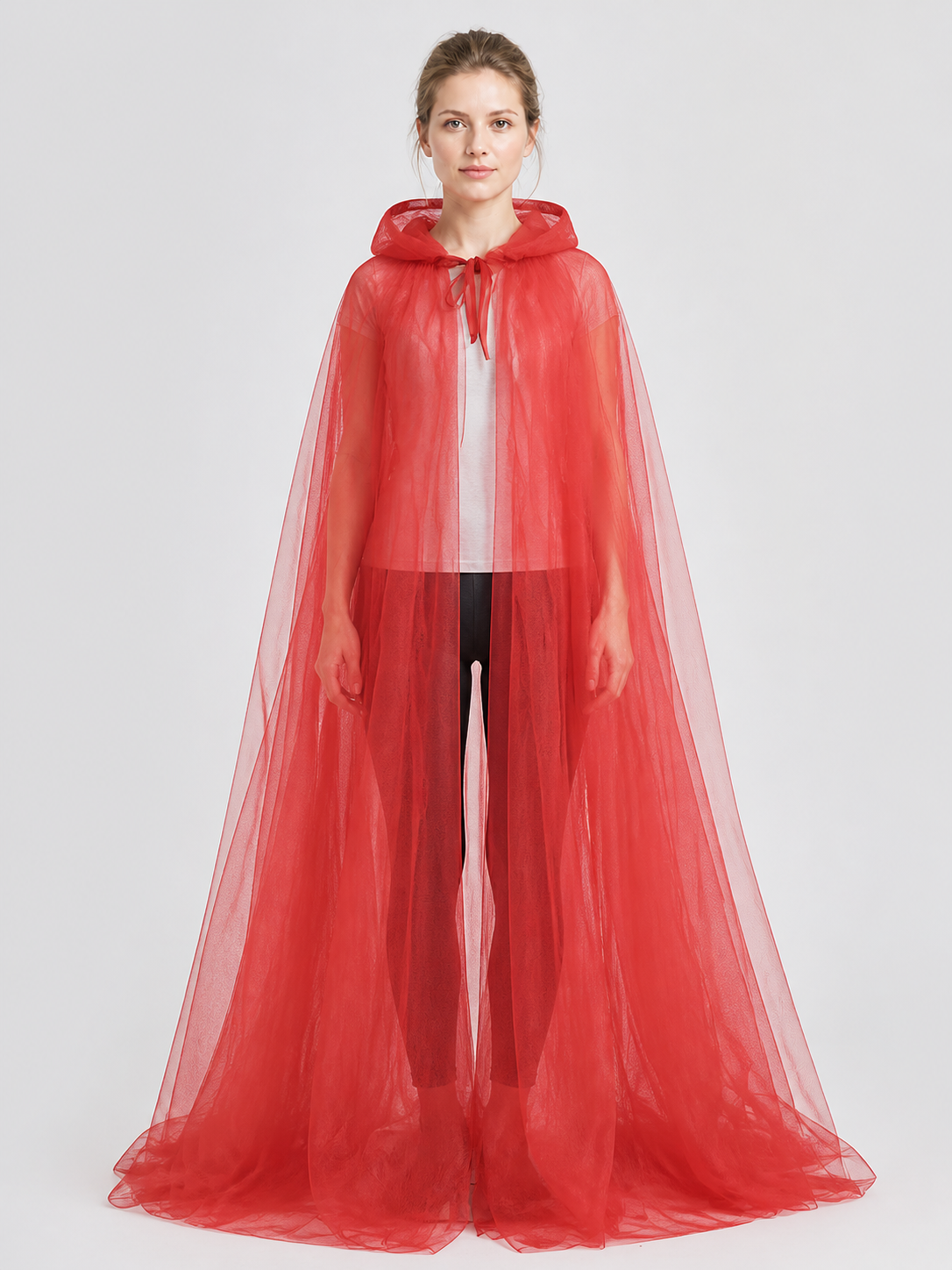 Red Mesh Grim Reaper Hooded Cloak Costume Capes detail 2