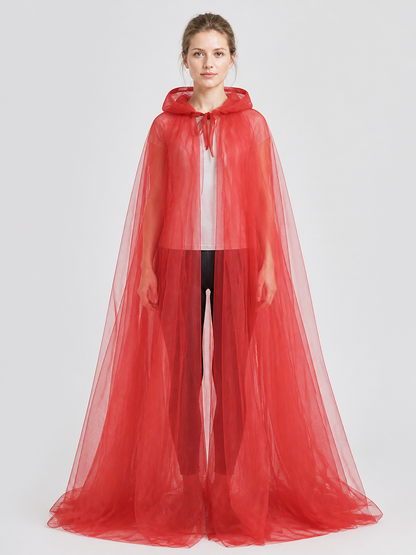 Red Mesh Grim Reaper Hooded Cloak Costume Capes detail 2