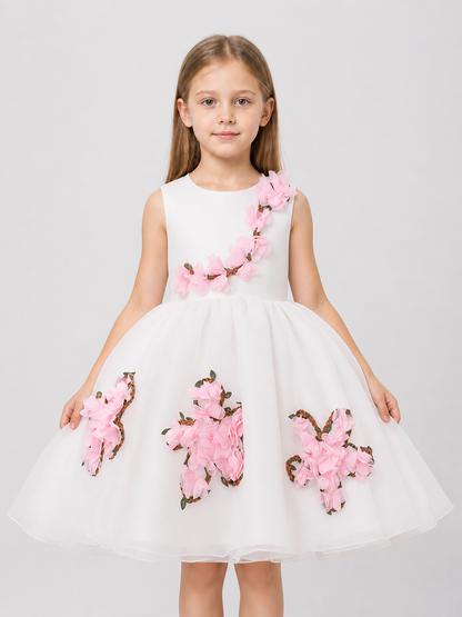 Children's organza dress with a full skirt and flowers Costume Dresses detail 3
