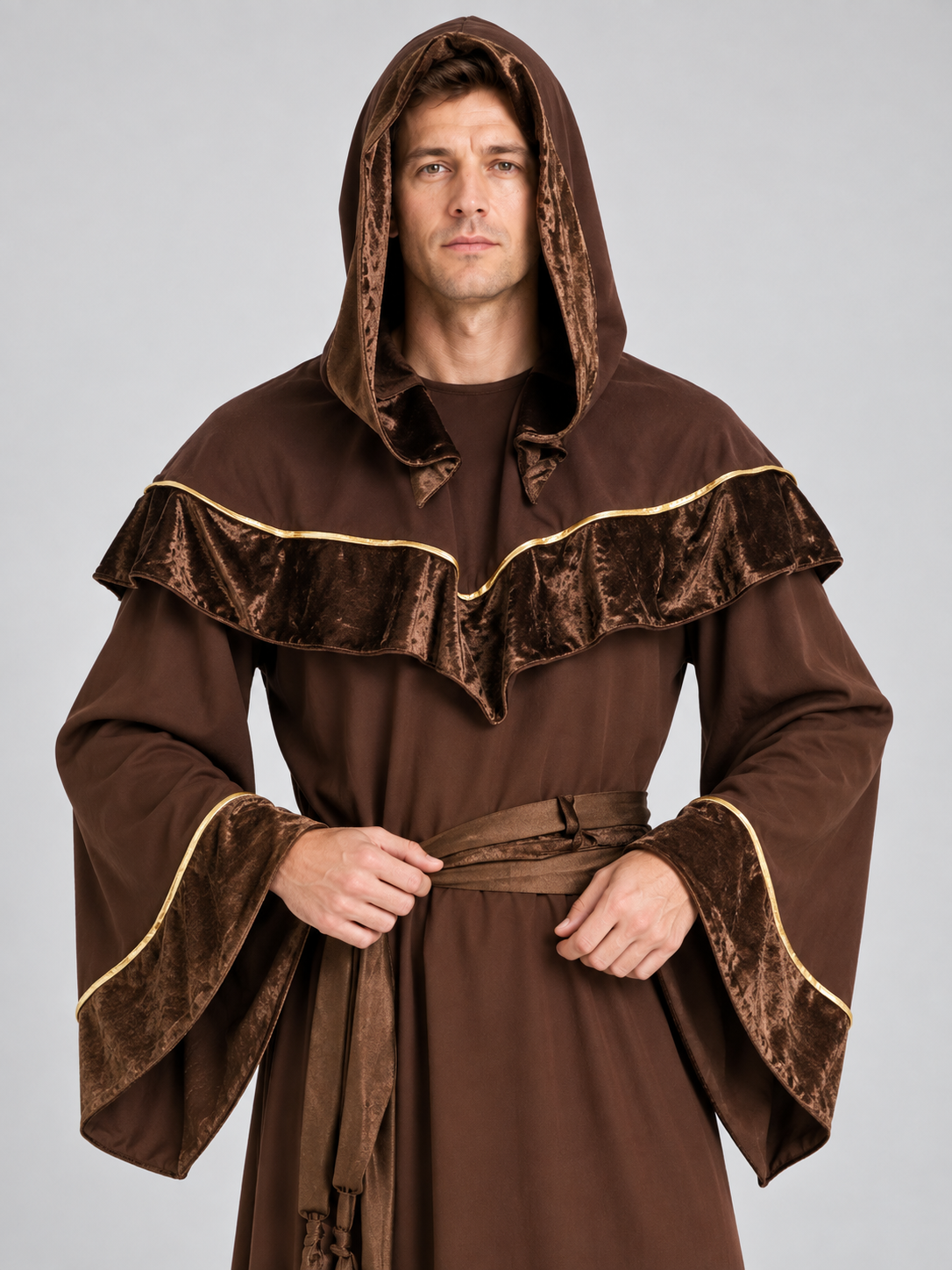 Adult Wizard Carnival Costume, Brown