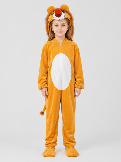 Lion Costume, Orange Hooded Jumpsuit Costumes detail 3