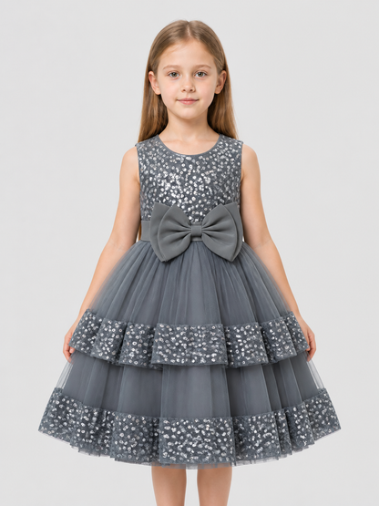 Girls’ Princess Dress with Sequins and a Layered Skirt product detail 3