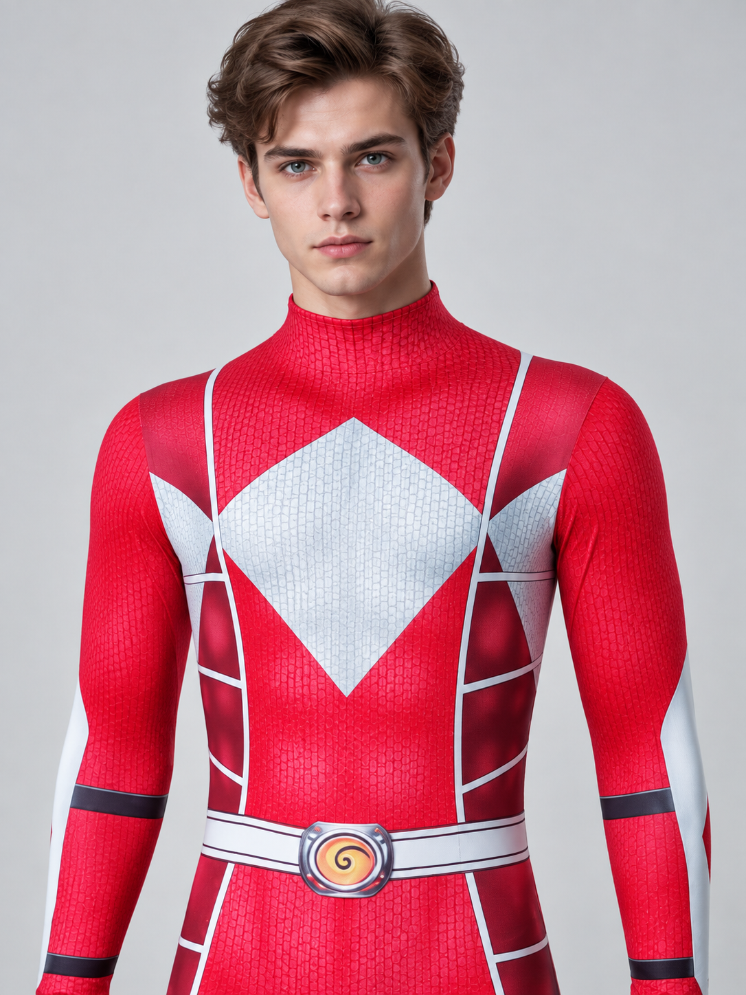 Velvet Cosplay Costume, Red Jumpsuit with Belt