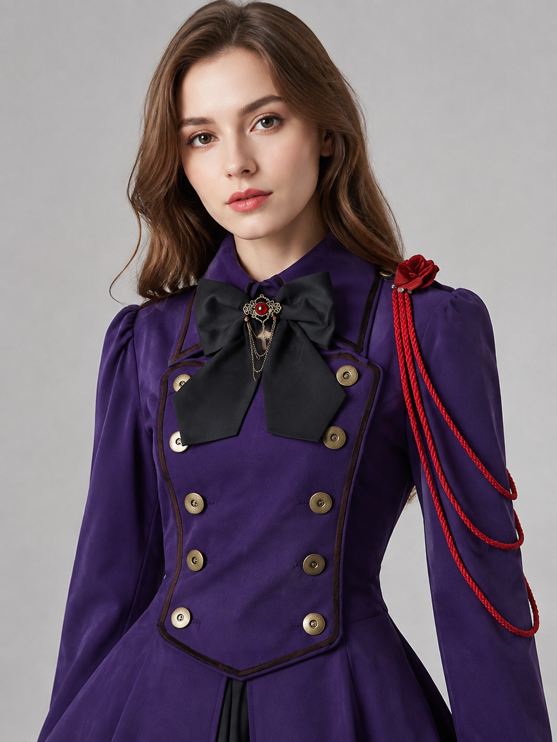 Long Gothic Dress with a High Collar Costume Dresses detail 2