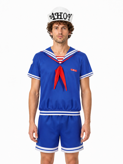 Children's striped sailor costume with cap Costume Headwear detail 3